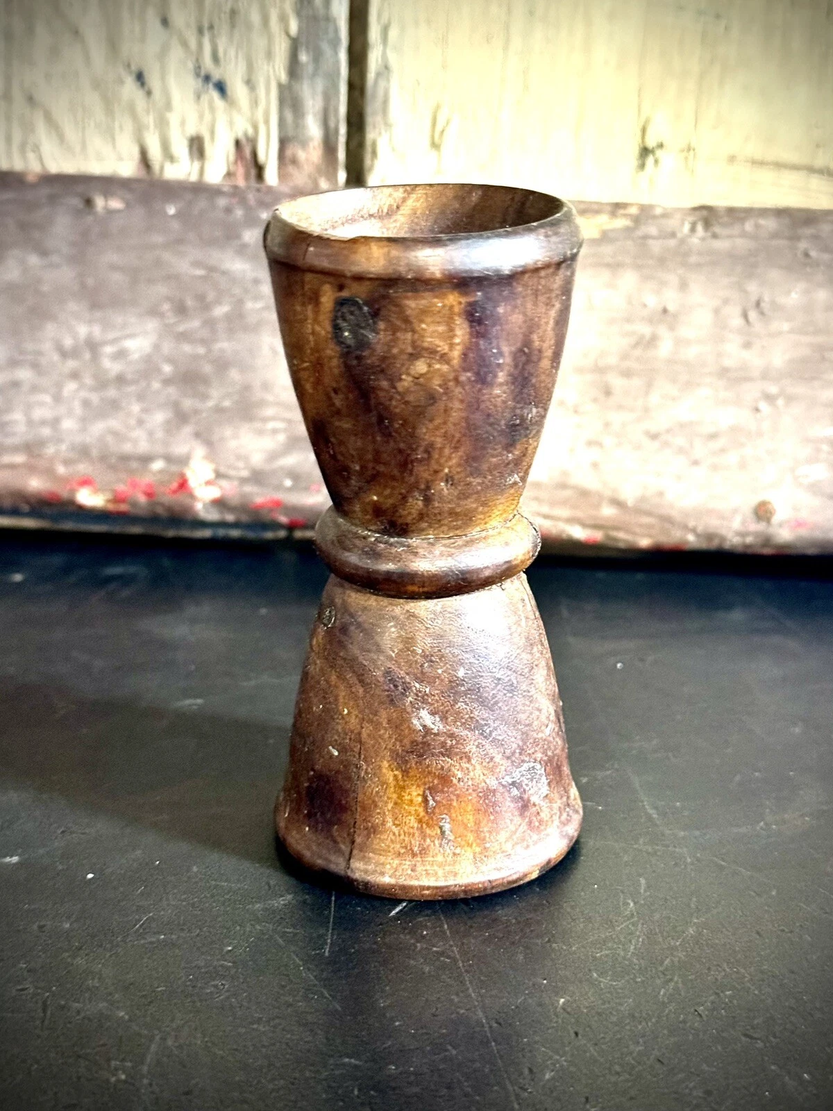 Antique Original Hand Made Unique Wooden Spice Okhli Treenware Grinder
