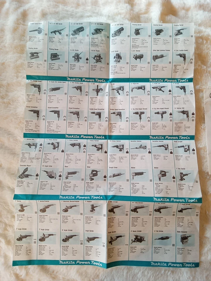 Makita Cordless Drill Owners Manual Model 6040D & Power Tool Foldout Chart - Image 4 of 4