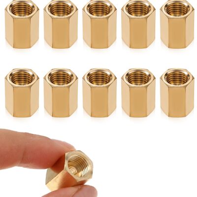 10pcs Brake Line Unions Brass Brake Line Plug 3/8'' - 24 Threads, Inverted Fla...