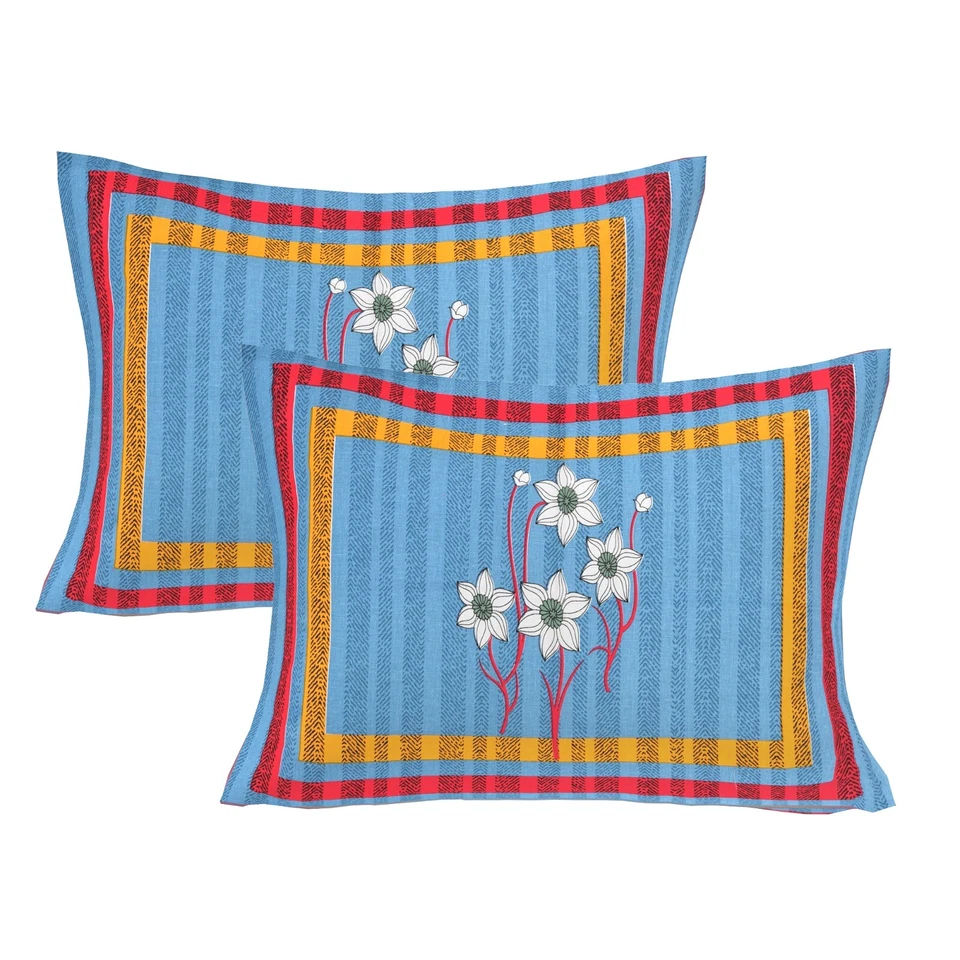 Indian Premium Decorative 100% Cotton Queen Size Bed sheet With 2 Pillow Covers - Image 3 of 4