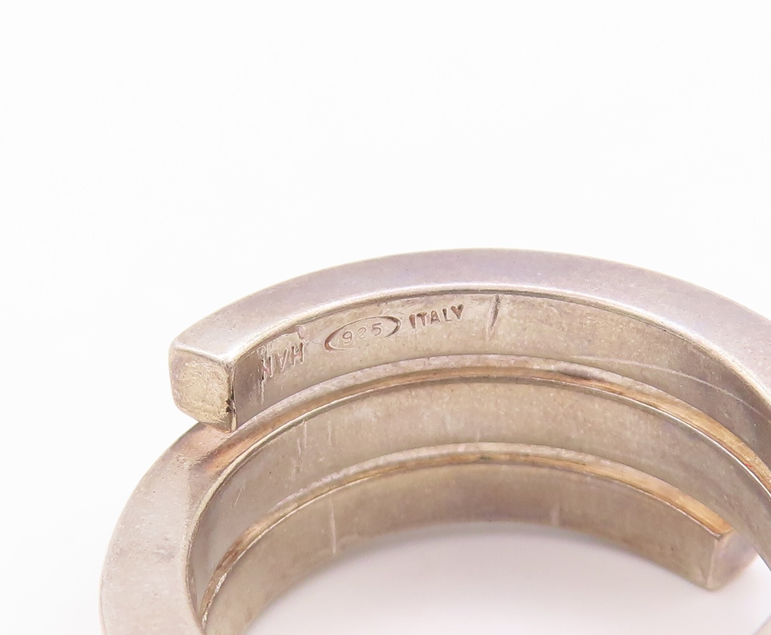 925 Sterling Silver Vintage Ring Solid Spiral Coi… - image 5