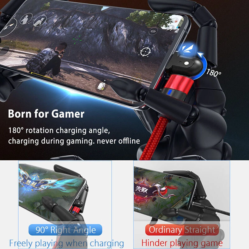 180° Rotate Type C Charging Cable 3A Fast Charge Data Sync For Samsung Xiaomi - Image 4 of 4