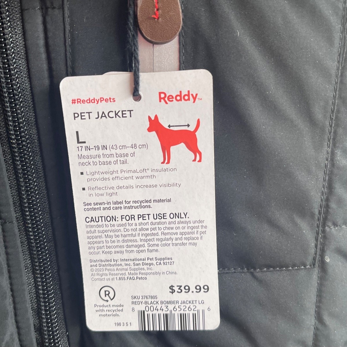 Bomber Jacket Reddy Dog Windbreaker Reddy LARGE 17-19