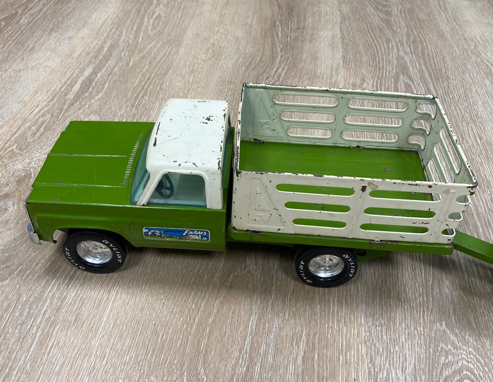 Vintage 70’s Nylint Farms Chevy Stake Truck w/ Trailer - Image 2 of 4