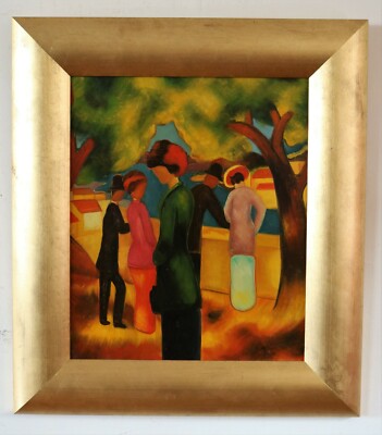 Gemälde Kopie ''Die Frau mit grüner Jacke'' von August Macke