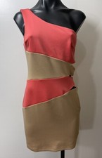 Mystic Size M Stretch Multicolor One Shoulder Body Con Dress