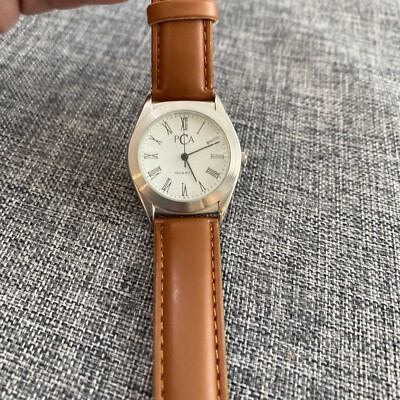 PCA UNISEX QUARTZ WATCH NEW LEATHER STRAP/New Battery EUC | eBay