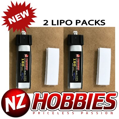 NZHOBBIES 1S 3.7V 180Mah 45C Lipo Battery (2) : HobbyZone Sport Cub S # NZ0126