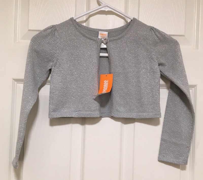 Gymboree Girls S 5 6 Cardigan Silver Cropped NEW