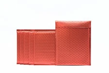250 #0 Matte Metallic Red Poly Bubble Mailers Envelopes 6x10 DVD Wide CD