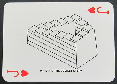 Optical Illusion Lowest Step Single Swap Wide Playing Card Jack Hearts