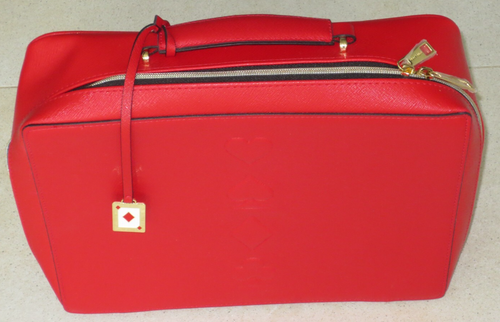 ESTE"E LAUDER KOSMETIKKOFFER BEAUTY CASE LEATHER ROT MAKEUPTASCHE - Bild 2 von 13