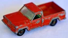 Vintage Matchbox Jeep Gladiator 71b Red body white interior Black Plastic Wheels