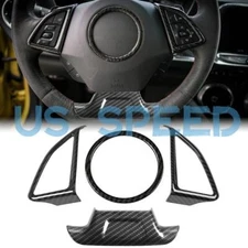 Steering wheel Trim Interior Carbon fiber for Chevrolet Camaro 2017+ Accessories