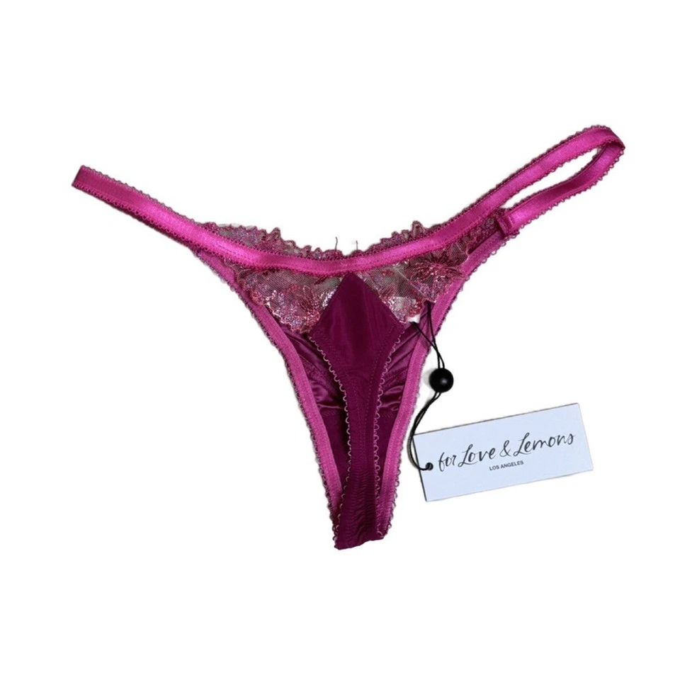 Tanga For Love + Lemons Rosa Encaje y Satén XS $79 Foto 2 de 2