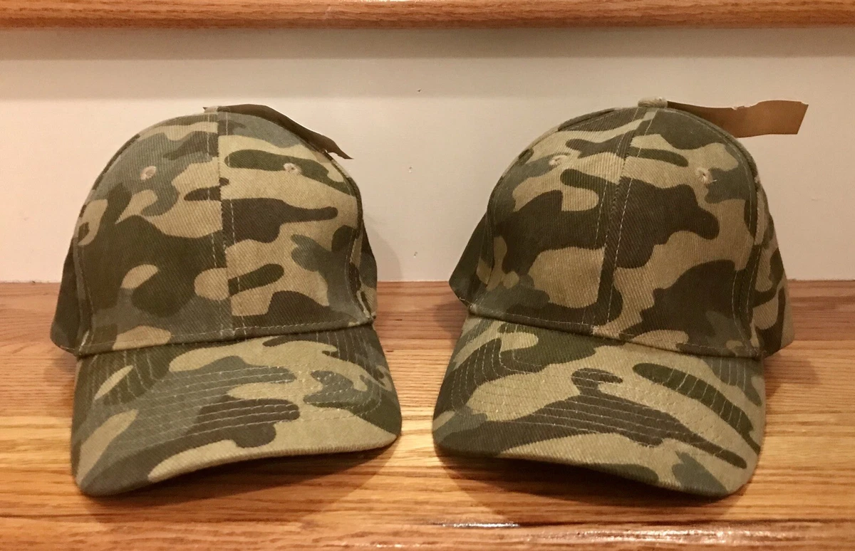 Camo Hats Lot of 2 Kmart Tags Adjustable Rare
