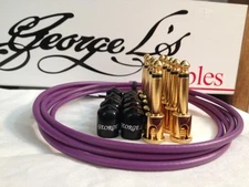 George L's 155 Guitar Pedal Cable Kit .155 Purple / Black / Gold - 10/10/5