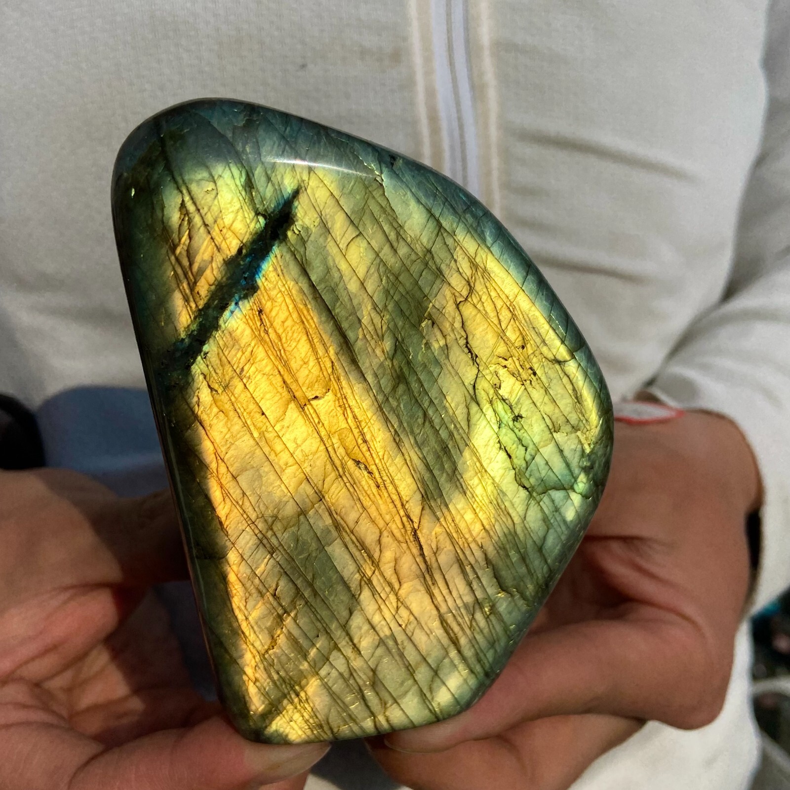 1.2lb Natural Flash Labradorite Quartz Crystal Freeform rough Mineral Healing