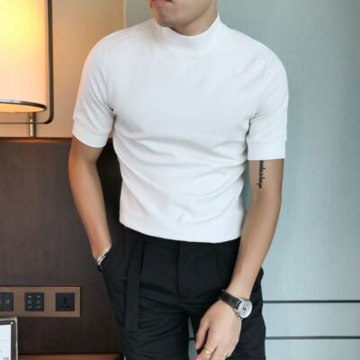 men's short sleeve turtleneck t shirts