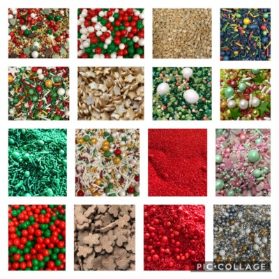 Halal Kosher Vegan  Assorted Christmas Sprinkles Mixes Cake Biscuits  Decoration