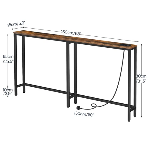 Konsolentisch mit Ladestation Flurtisch Sofatisch Vitrinentisch - Bild 19 von 23