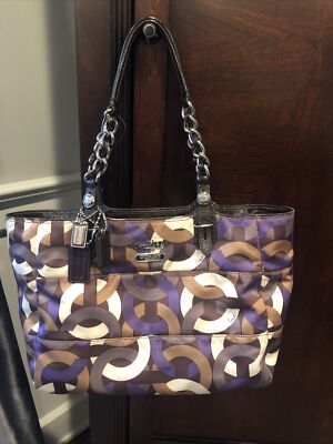 Coach Purple and Brown Signature Tote Coach | Bags | Coach Brown And Purple Signature Tote | Poshmark main image 2