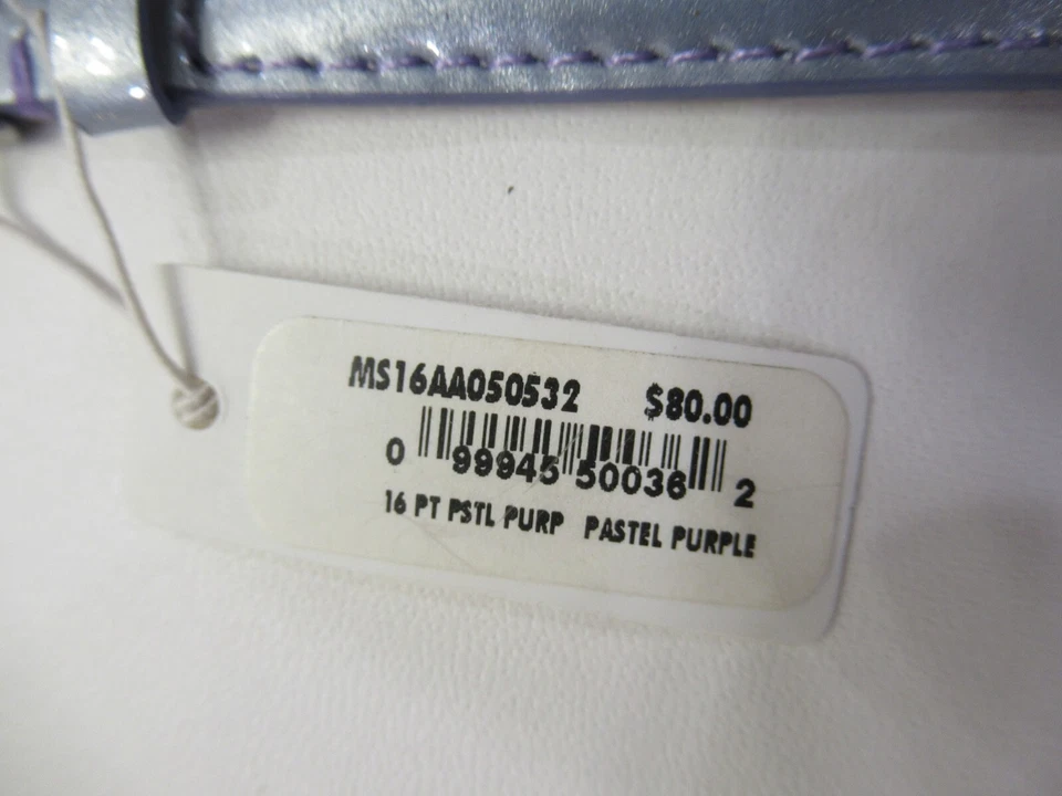 Correa de reloj Michele auténtica de cuero Geniune 16 mm PASTEL PÚRPURA $80 + bolsa Foto 3 de 4