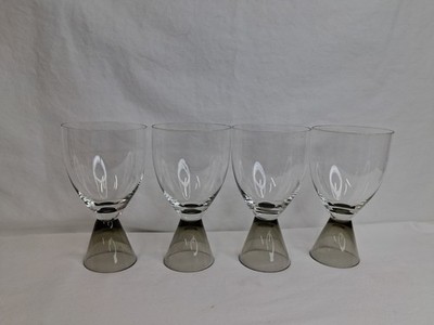 MCM Rosenthal Fortuna Wine Glasses Set of 4 Smoke Base Signed