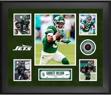 Garrett Wilson Jets Framed 20" x 24" 5-Photo Collage w/Piece GU Ball - LE 500