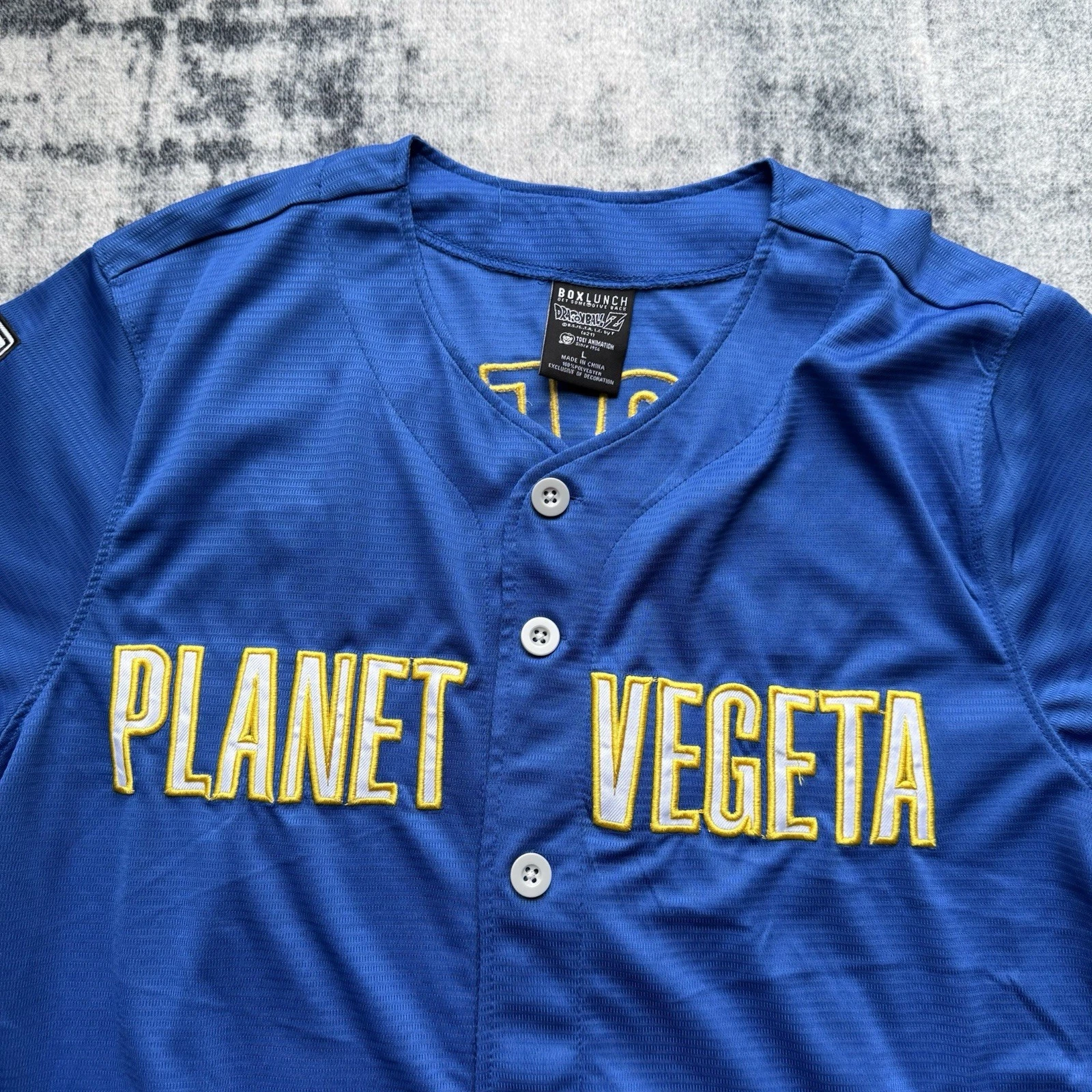 Dragon Ball Z Planet Vegeta Blue Baseball Jersey Shirt