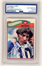 1977 Topps #65 Jim Zorn QB RC Rookie HOF Signed AUTO PSA DNA Authentic Slab