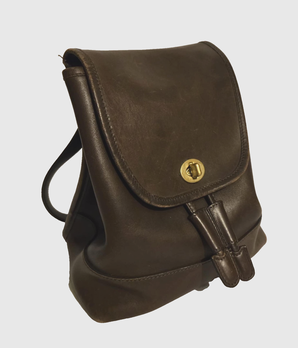 Vintage Coach 9960 Mini Backpack Brown Leather Drawstring  display picture 2