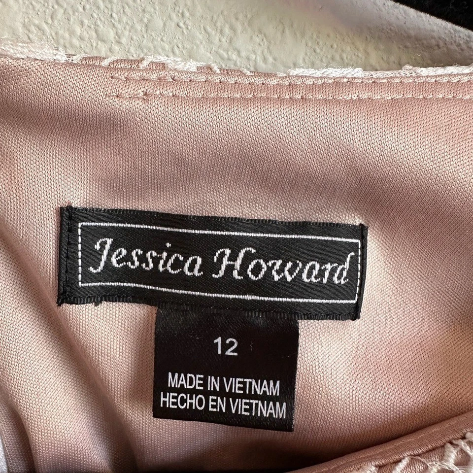 Jessica Howard White Lace Sheath Dress with 3/4 Sleeves - Image 2 of 4