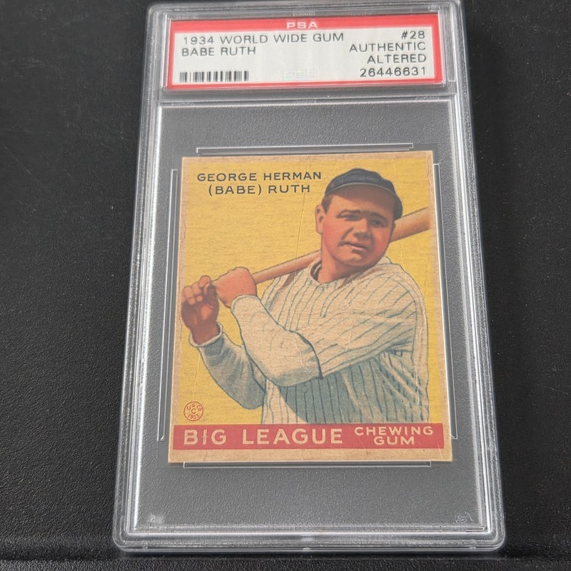 1934 World Wide Gum Babe Ruth #28 PSA Authentic Altered