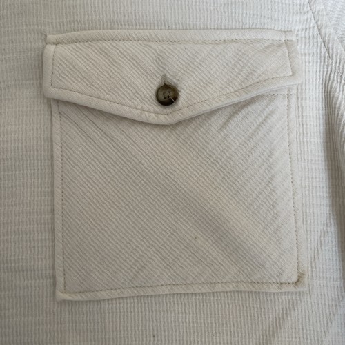 Reiss Men’s James Shirt Overshirt White Size Large XL Cotton Textured Button Up - Picture 4 of 18