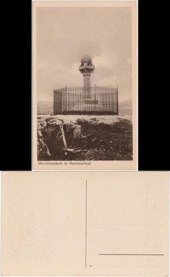 Postcard Hammerfest Meridianstøtten/Meridian Column/Meridian Stone 1924
