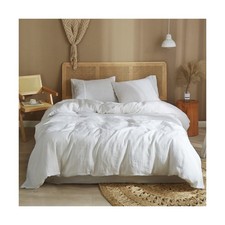 Ivellow Bed Linen Set, 100 Pure French Linen Duvet Cover, Queen, 3... Fast Ship