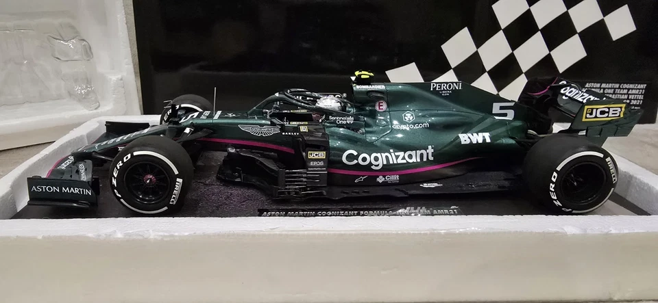 F1 Aston Martin AMR21 2021 Monaco Gp Sebastian Vettel 1:18 Minichamps - Image 3 of 4