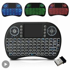 Backlit Mini Wireless Keyboard with Touchpad,...