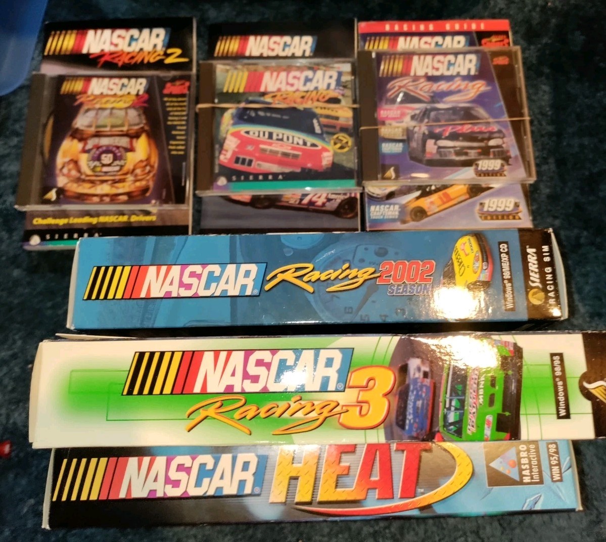 Nascar racing season & heat lot of 6 pc games complete 3 boxed
