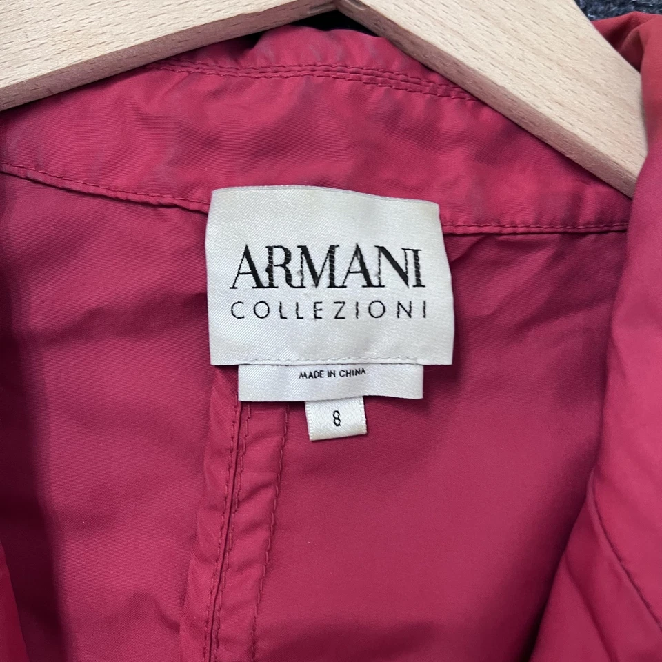 Blazer Armani Collezioni Mujer 8 Rojo 3 Botones Chaqueta Muesca Solapa Ligero Foto 2 de 4