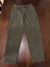 PUMA Youth M Green Sweatpants Jogger Pants Drawstring