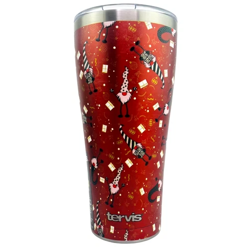 Tervis Gnome Christmas Red 30oz Tumbler Stainless NEW w Lid Gnomes Gifts Holiday