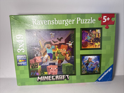 Ravensburger Puzzle 2022 3x49 MINECRAFT BIOMES Age 5+ Open Box Puzzle Set