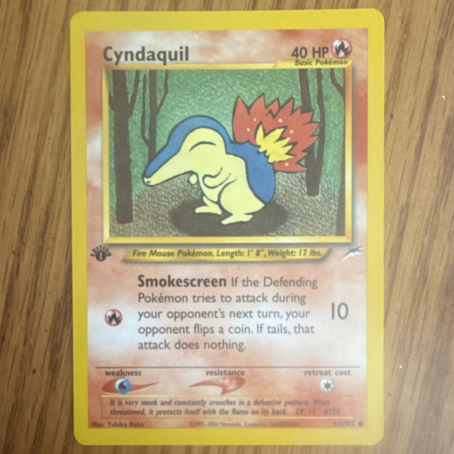 Cyndaquil Neo Destiny 61/105 Regular Common 40HP English 1st Edition