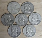 Lot Of 7 - Ben Franklin - 90% Silver Half Dollars