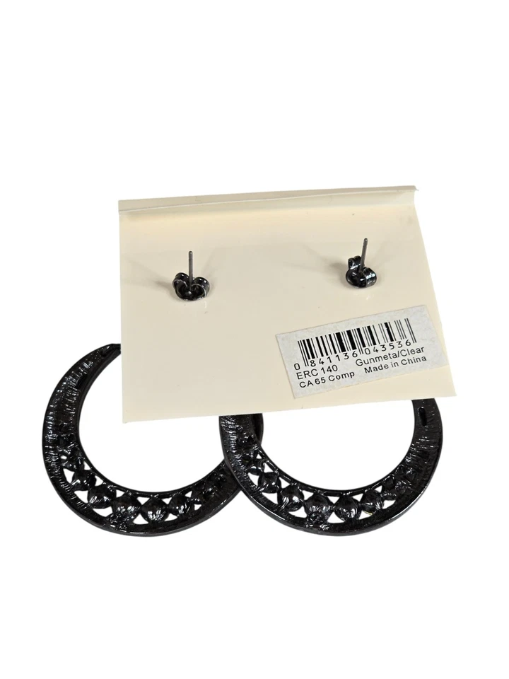 Amrita Singh Gunmetal покрытием кристалл длинный подвеской серьги новый с Ярлыками - Изображение 3 из 3