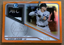2021 Bowman Chrome Aaron Judge Orange Refractor Patch Auto 14/25 Made NO AUTO