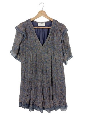 BA&SH Empirekleid Damen Kleid Gr. DE 36 hellgrau Casual-Look