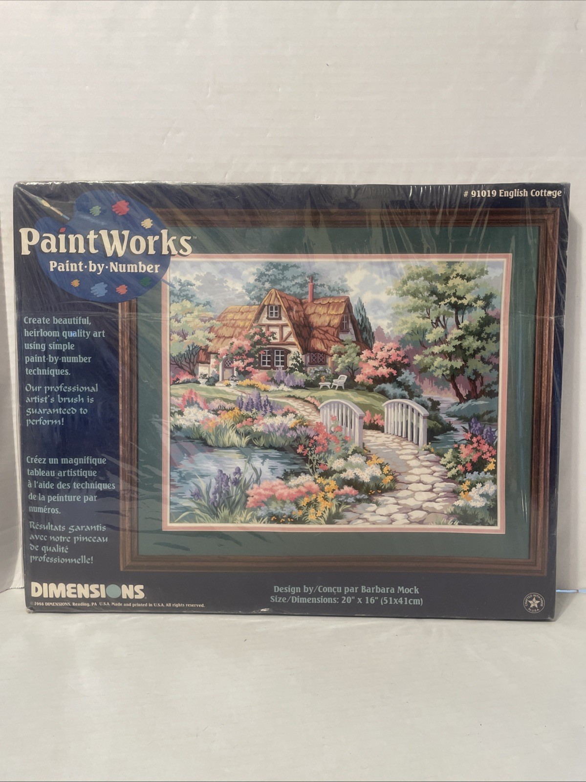 1998 Dimensions Paint by Number 20" x 16&rdquo; THE ENGLISH COTT